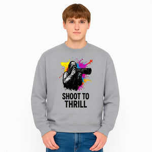 Photographer Graphic Tee - Shoot to Thrill | Colorful Splash Art Shirt for Photography Enthusiasts - Sweatshirt 1758334997589.jpg