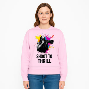 Photographer Graphic Tee - Shoot to Thrill | Colorful Splash Art Shirt for Photography Enthusiasts - Sweatshirt 1758334997724.jpg