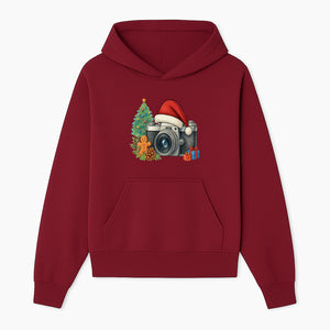 Christmas Camera Art Print with Tree, Gingerbread, and Gifts - Holiday Photography Decor for Home or Office - Hoodie 1758335000085.jpg