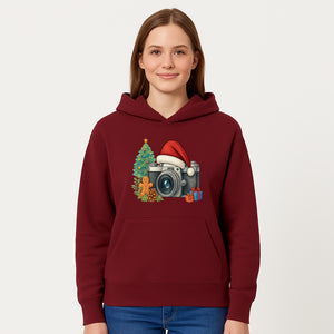 Christmas Camera Art Print with Tree, Gingerbread, and Gifts - Holiday Photography Decor for Home or Office - Hoodie 1758335001998.jpg