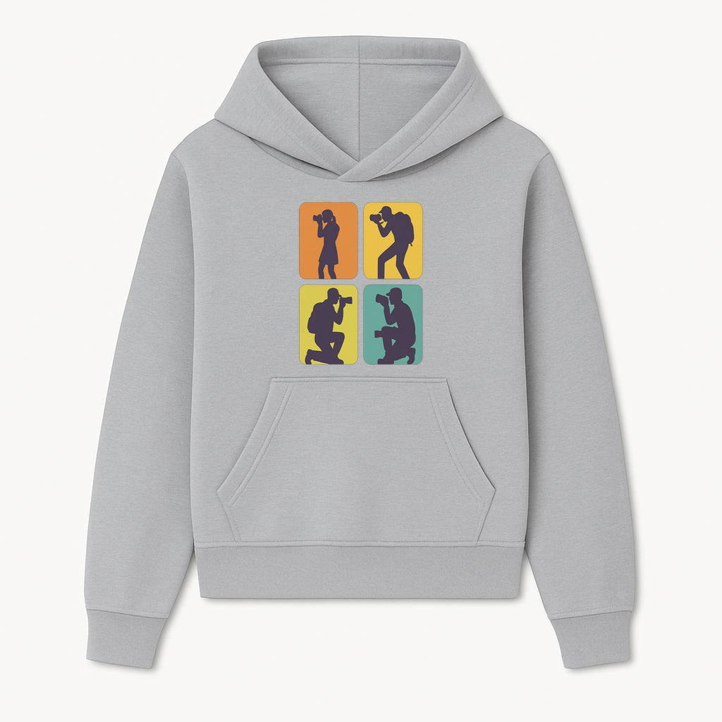 Photography Silhouettes Graphic Art Print | Camera Icons Wall Decor | Creative Gift for Photographers | Colorful Photography Artwork - Hoodie 1758335002215.jpg