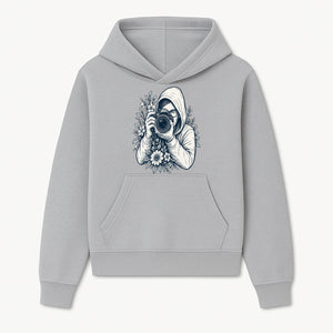 Photography Enthusiast Hoodie Floral Design Graphic Tee, Camera Lover Gift, Artistic Print for Photographers - Hoodie 1758335004099.jpg