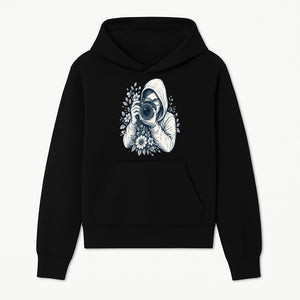 Photography Enthusiast Hoodie Floral Design Graphic Tee, Camera Lover Gift, Artistic Print for Photographers - Hoodie 1758335004233.jpg