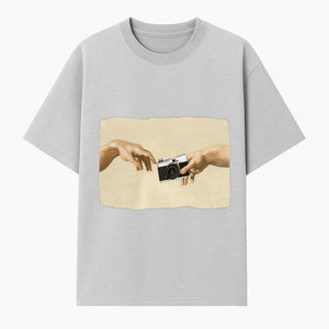 Artistic Print of Hands Reaching for Camera - Modern Interpretation of Creation - Perfect Wall Art for Photographers - T-shirt 1758335004397.jpg