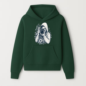 Photography Enthusiast Hoodie Floral Design Graphic Tee, Camera Lover Gift, Artistic Print for Photographers - Hoodie 1758335004525.jpg