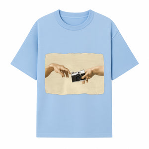 Artistic Print of Hands Reaching for Camera - Modern Interpretation of Creation - Perfect Wall Art for Photographers - T-shirt 1758335005148.jpg