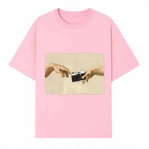 Artistic Print of Hands Reaching for Camera - Modern Interpretation of Creation - Perfect Wall Art for Photographers - T-shirt 1758335005305.jpg