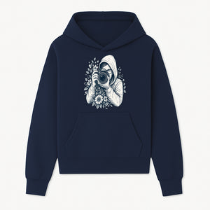 Photography Enthusiast Hoodie Floral Design Graphic Tee, Camera Lover Gift, Artistic Print for Photographers - Hoodie 1758335005348.jpg