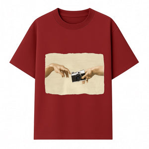 Artistic Print of Hands Reaching for Camera - Modern Interpretation of Creation - Perfect Wall Art for Photographers - T-shirt 1758335005445.jpg