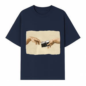 Artistic Print of Hands Reaching for Camera - Modern Interpretation of Creation - Perfect Wall Art for Photographers - T-shirt 1758335005580.jpg