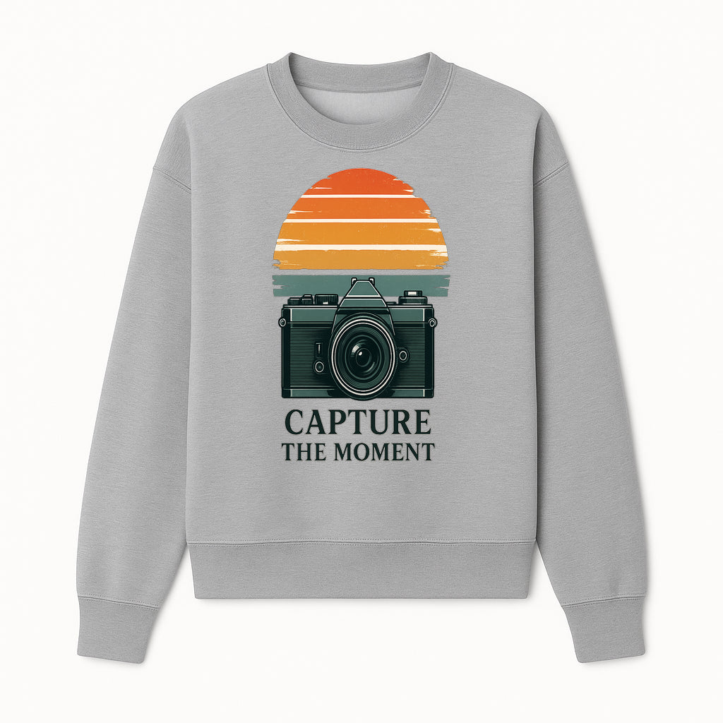 Vintage Camera Capture the Moment Graphic T-Shirt | Photography Gift | Retro Sunset Design | Unisex Apparel - Sweatshirt 1758335006412.jpg