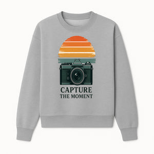 Vintage Camera Capture the Moment Graphic T-Shirt | Photography Gift | Retro Sunset Design | Unisex Apparel - Sweatshirt 1758335006412.jpg