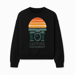 Vintage Camera Capture the Moment Graphic T-Shirt | Photography Gift | Retro Sunset Design | Unisex Apparel - Sweatshirt 1758335006596.jpg
