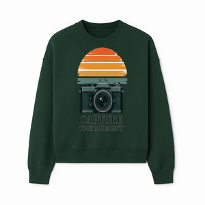 Vintage Camera Capture the Moment Graphic T-Shirt | Photography Gift | Retro Sunset Design | Unisex Apparel - Sweatshirt 1758335006889.jpg