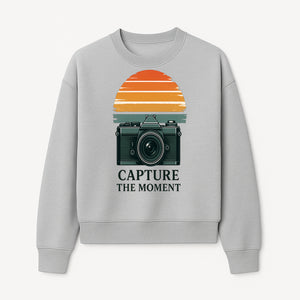 Vintage Camera Capture the Moment Graphic T-Shirt | Photography Gift | Retro Sunset Design | Unisex Apparel - Sweatshirt 1758335007018.jpg