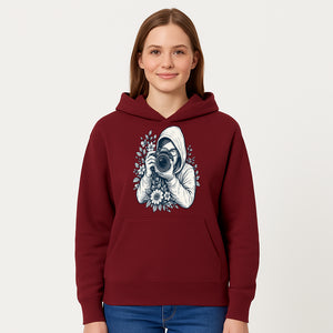 Photography Enthusiast Hoodie Floral Design Graphic Tee, Camera Lover Gift, Artistic Print for Photographers - Hoodie 1758335007190.jpg