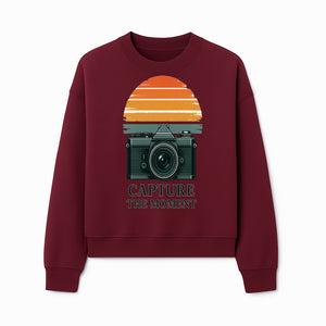 Vintage Camera Capture the Moment Graphic T-Shirt | Photography Gift | Retro Sunset Design | Unisex Apparel - Sweatshirt 1758335007416.jpg