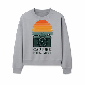 Vintage Camera Capture the Moment Graphic T-Shirt | Photography Gift | Retro Sunset Design | Unisex Apparel - Sweatshirt 1758335007832.jpg