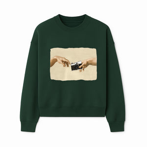 Artistic Print of Hands Reaching for Camera - Modern Interpretation of Creation - Perfect Wall Art for Photographers - Sweatshirt 1758335007891.jpg