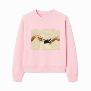 Artistic Print of Hands Reaching for Camera - Modern Interpretation of Creation - Perfect Wall Art for Photographers - Sweatshirt 1758335008280.jpg