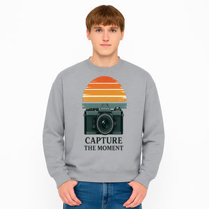 Vintage Camera Capture the Moment Graphic T-Shirt | Photography Gift | Retro Sunset Design | Unisex Apparel - Sweatshirt 1758335009109.jpg