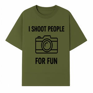 I Shoot People for Fun Photography T-Shirt | Creative Gift for Photographers | Humorous Camera Tee - T-shirt 1758335009166.jpg