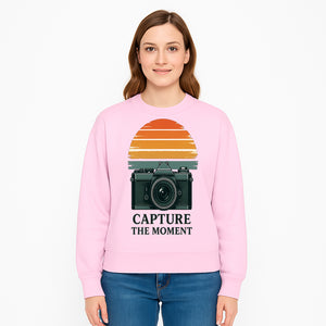 Vintage Camera Capture the Moment Graphic T-Shirt | Photography Gift | Retro Sunset Design | Unisex Apparel - Sweatshirt 1758335009293.jpg