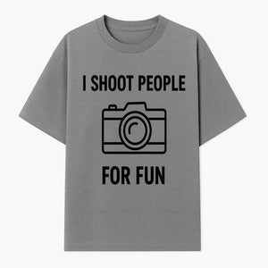 I Shoot People for Fun Photography T-Shirt | Creative Gift for Photographers | Humorous Camera Tee - T-shirt 1758335009308.jpg