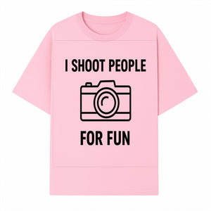 I Shoot People for Fun Photography T-Shirt | Creative Gift for Photographers | Humorous Camera Tee - T-shirt 1758335009565.jpg