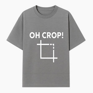 Funny Photography Quote Print - 'Oh Crop!' Humorous Art for Photographers and Creatives - Wall Decor Gift - T-shirt 1758335009911.jpg
