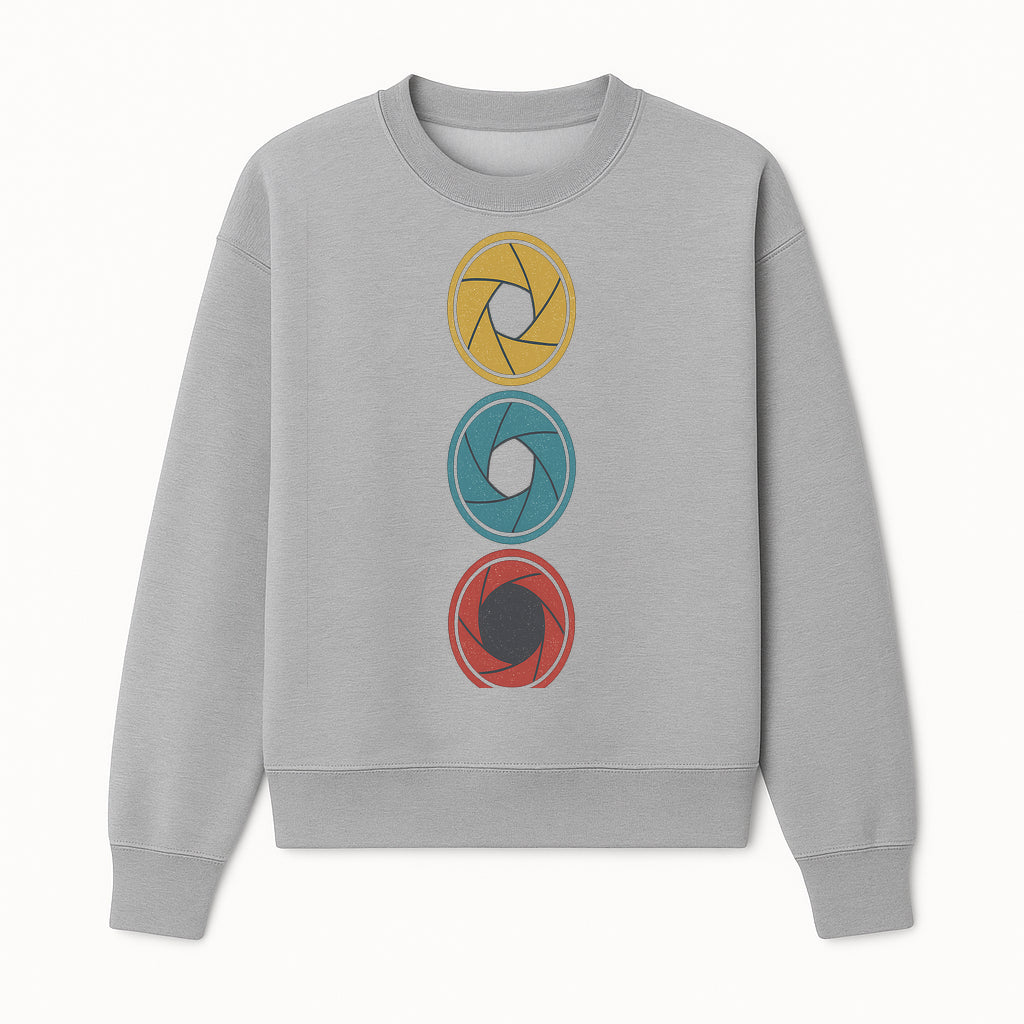 Colorful Photography Aperture Art Print - Yellow, Blue, Red Lens Design for Camera Lovers, Wall Decor, Home Office, Gift - Sweatshirt 1758335010083.jpg