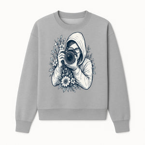 Photography Enthusiast Hoodie Floral Design Graphic Tee, Camera Lover Gift, Artistic Print for Photographers - Sweatshirt 1758335010468.jpg