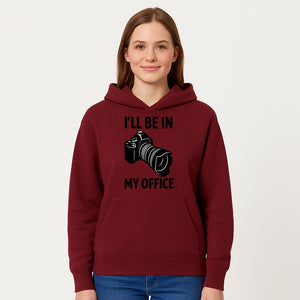 Photography Office Humor Wall Art | I'll Be in My Office Camera Design | Creative Gift for Photographers & Camera Lovers - Hoodie 1758335010752.jpg