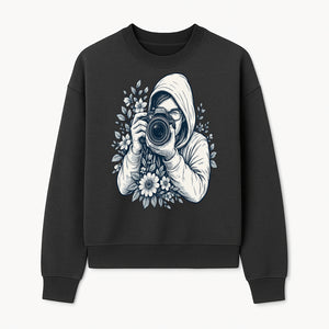 Photography Enthusiast Hoodie Floral Design Graphic Tee, Camera Lover Gift, Artistic Print for Photographers - Sweatshirt 1758335010779.jpg