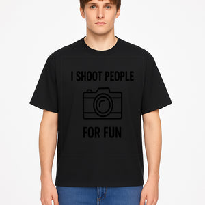 I Shoot People for Fun Photography T-Shirt | Creative Gift for Photographers | Humorous Camera Tee - T-shirt 1758335011383.jpg