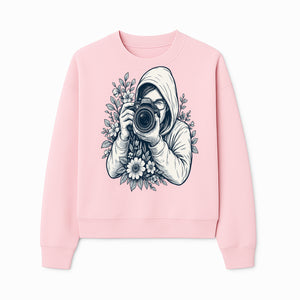Photography Enthusiast Hoodie Floral Design Graphic Tee, Camera Lover Gift, Artistic Print for Photographers - Sweatshirt 1758335011430.jpg
