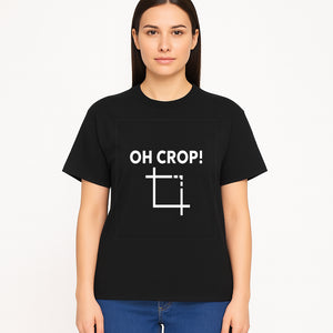 Funny Photography Quote Print - 'Oh Crop!' Humorous Art for Photographers and Creatives - Wall Decor Gift - T-shirt 1758335012137.jpg