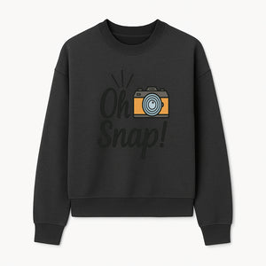 Oh Snap! Camera Design T-Shirt | Fun Photography Shirt | Gift for Photographers and Creatives - Sweatshirt 1758335013981.jpg