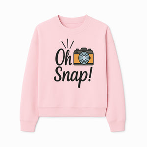 Oh Snap! Camera Design T-Shirt | Fun Photography Shirt | Gift for Photographers and Creatives - Sweatshirt 1758335014608.jpg