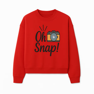 Oh Snap! Camera Design T-Shirt | Fun Photography Shirt | Gift for Photographers and Creatives - Sweatshirt 1758335015046.jpg