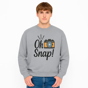 Oh Snap! Camera Design T-Shirt | Fun Photography Shirt | Gift for Photographers and Creatives - Sweatshirt 1758335016475.jpg