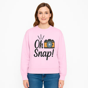 Oh Snap! Camera Design T-Shirt | Fun Photography Shirt | Gift for Photographers and Creatives - Sweatshirt 1758335016649.jpg