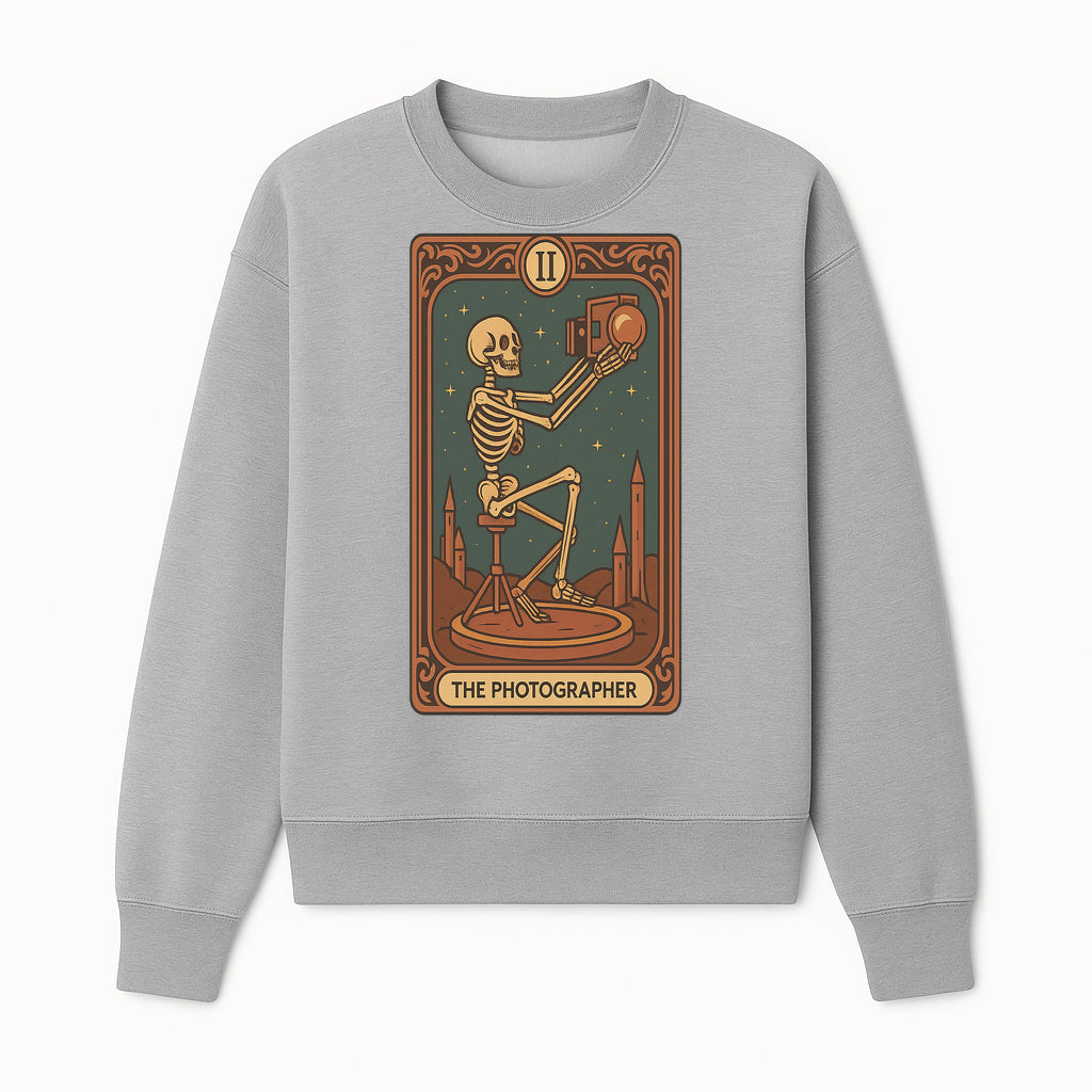 Skeleton Photographer Art Print - Vintage Skeleton Design with Camera, Gothic Home Decor, Unique Wall Art, Photography Lover Gift - Sweatshirt 1758335018218.jpg