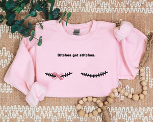 Embroidered Breast Cancer Survivor Sweatshirt Hoodie Bitches Get Stitches 1758338454963.jpg