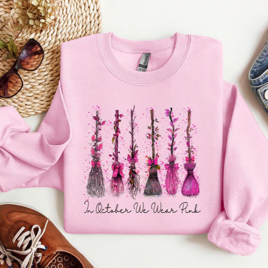 In October We Wear Pink Breast Cancer Awareness Shirt Halloween Sweatshirt Witchy Pink Ribbon Shirt Witch Gift October Awareness Hoodie 1758339545170.jpg