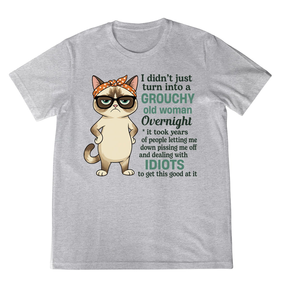 Grumpy Cat Shirt Grouchy Old Woman Overnight Funny Quote Tee Sassy Humor Graphic T Shirt 1758341173433.jpg