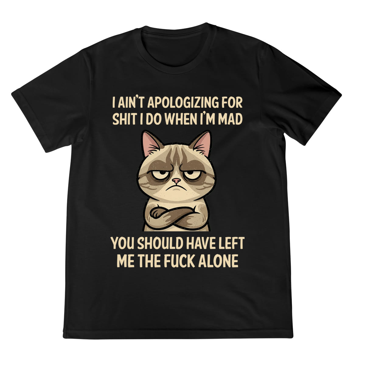 Grumpy Cat Shirt Mad Attitude Quote Tee You Should Have Left Me Alone Funny Graphic T Shirt 1758341558270.jpg