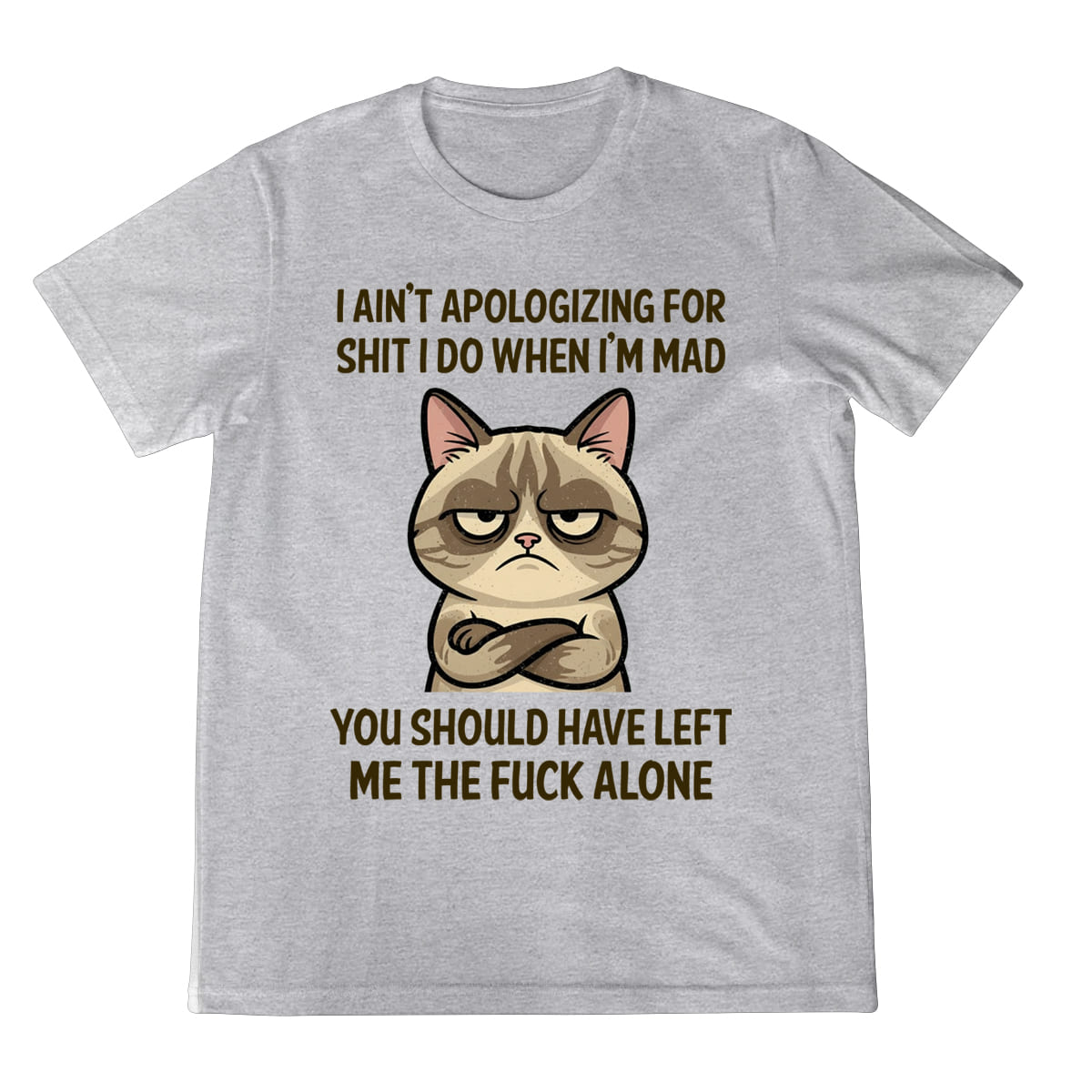 Grumpy Cat Shirt Mad Attitude Quote Tee You Should Have Left Me Alone Funny Graphic T Shirt 1758341558596.jpg