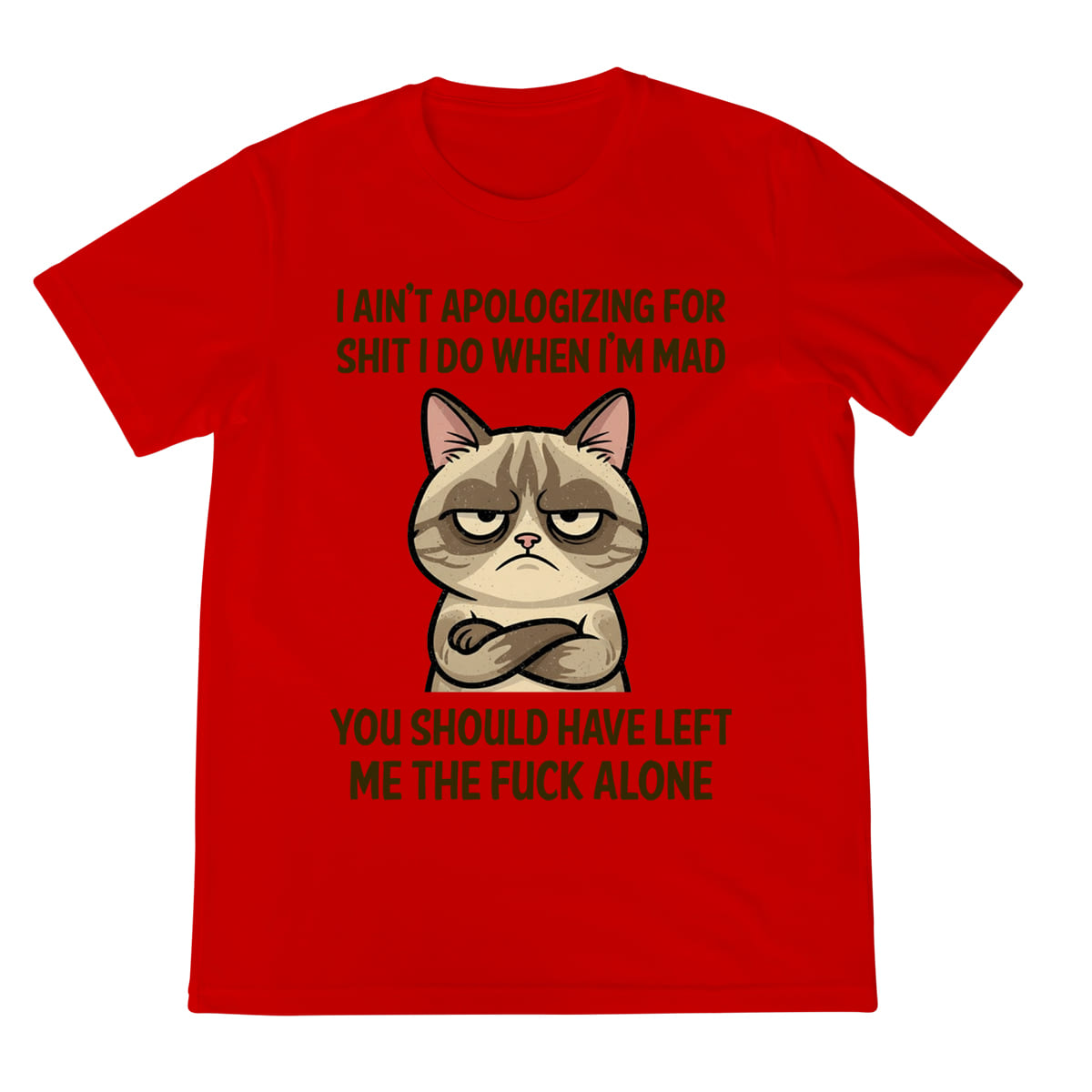 Grumpy Cat Shirt Mad Attitude Quote Tee You Should Have Left Me Alone Funny Graphic T Shirt 1758341558859.jpg
