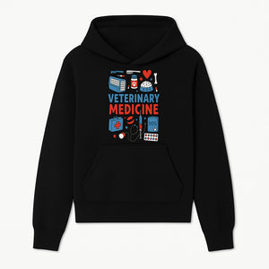 Veterinary Medicine Graphic Tee - Cute Dog Care Design for Animal Lovers, Vets, and Pet Owners, Fun Medical Theme Apparel - Hoodie 1758347404551.jpg